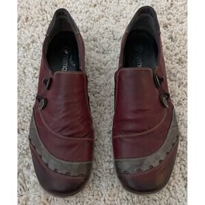 Remonte Comfort Reiker Burgundy Leather Slip On Shoes Size 39